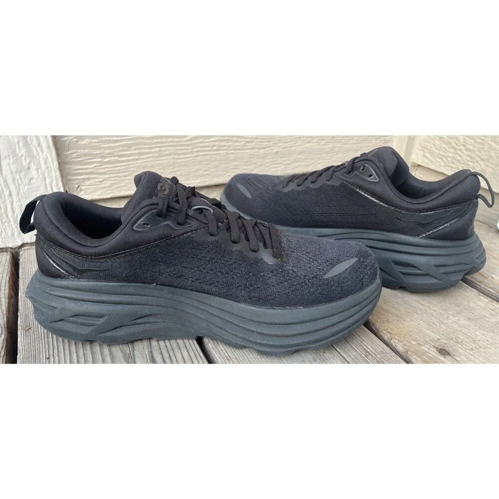 Hoka One One Bondi 8 Men’s 8.5D Running Shoes Black/Black *NO INSOLES*